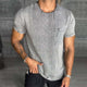 Men's Retro Casual Linen Pocket Round Neck Short Sleeve T-Shirt