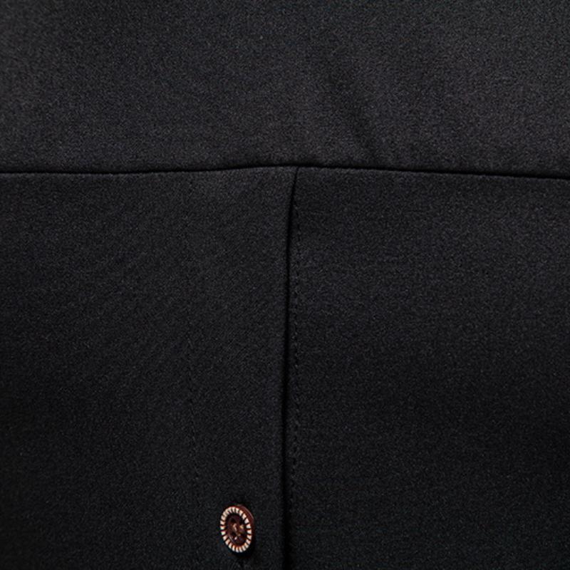 Men's Casual Lapel Slanted Placket Asymmetric Slim Fit Long Sleeve Shirt