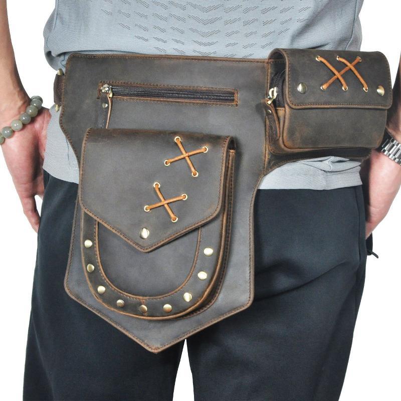 Men's Classic Retro Personality Outdoor Leather Waist Bag