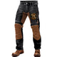 Men's Route 66 Motorcycle Pants Outdoor Vintage Yellowstone Washed Cotton Washed Zippered Pocket Trousers