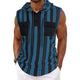 Lässiges, gestreiftes, ärmelloses Tanktop mit Kapuze für Herren