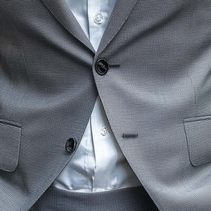 Men's Spring And Autumn Light Gray Two-Button Suit Blazer