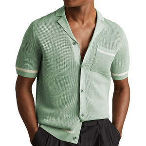 Men's Casual Short Sleeve Knitted Shirt