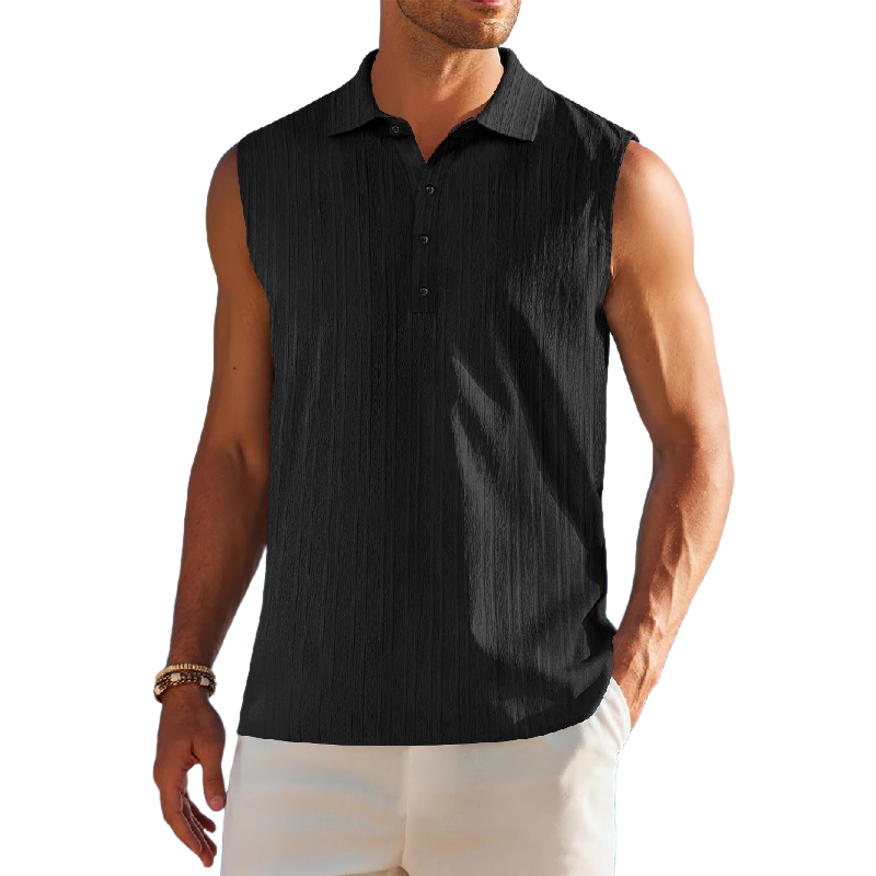 Einfarbige Pullover-Tanktops mit Revers für Herren