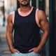 Men's Skin-friendly Cotton Contrast Color Stitching Tank Top