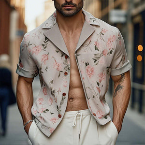 Leicht bedrucktes, modisches Kurzarmhemd für Herren