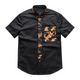 Men's Retro Casual Camouflage Printed Button Lapel Short Sleeve Shirt
