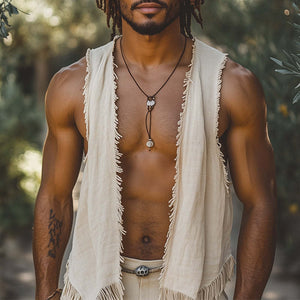Men's Fringe Casual Open Vest