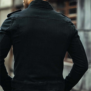 Vintage-Jeansjacke mit Stehkragen für Herren 