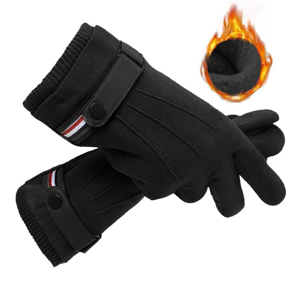 Suede Men Guantes Gloves Winter Touch Screen Keep Warm Windproof Driving Thick Cashmere Anti Slip Outdoor Male Leather