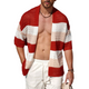 Gestreifte Strickjacke mit kurzen Ärmeln für Herren