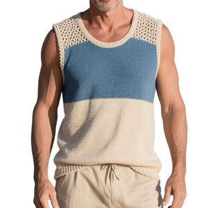 Men's Spring Fashion Simple Woven Casual Sports Tank Top