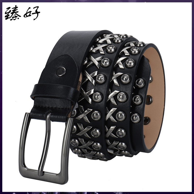 Punk Style Rivet PU Leather Belt