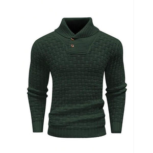 Lässiger Jacquard-Strickpullover mit Revers für Herren
