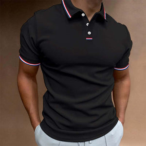 Herren-Poloshirt aus Baumwolle mit schmaler Passform und kurzen Ärmeln