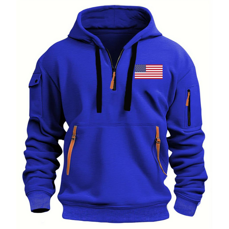 FLAG  ARM POCKET ZIPPER HOODIE