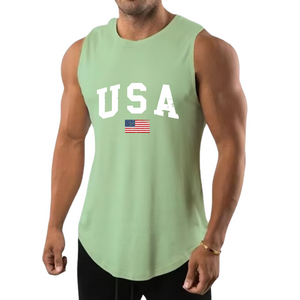 FEUCHTIGKEITSABWEISENDES TANKTOP MIT USA-FLAGGE