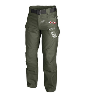 Tragbare, schnelltrocknende Cargohose mit USA-Flaggen-Grafik für draußen und mehrere Taschen