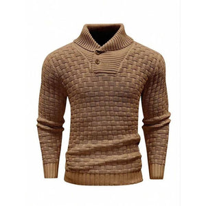 Lässiger Jacquard-Strickpullover mit Revers für Herren