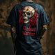 Men's Retro Casual Rock Skull "Undead Warrior" Printed Round Neck Short Sleeve T-Shirt MTA2102C5TO