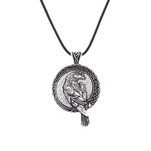 Vintage Casual Ancient Celtic Raven Viking Necklace
