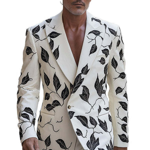 Men's Spring Fashion Thin Printed Suit Jacket
