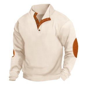 Lässiges Outdoor-Sweatshirt mit Stehkragen und Waffelmuster für Herren