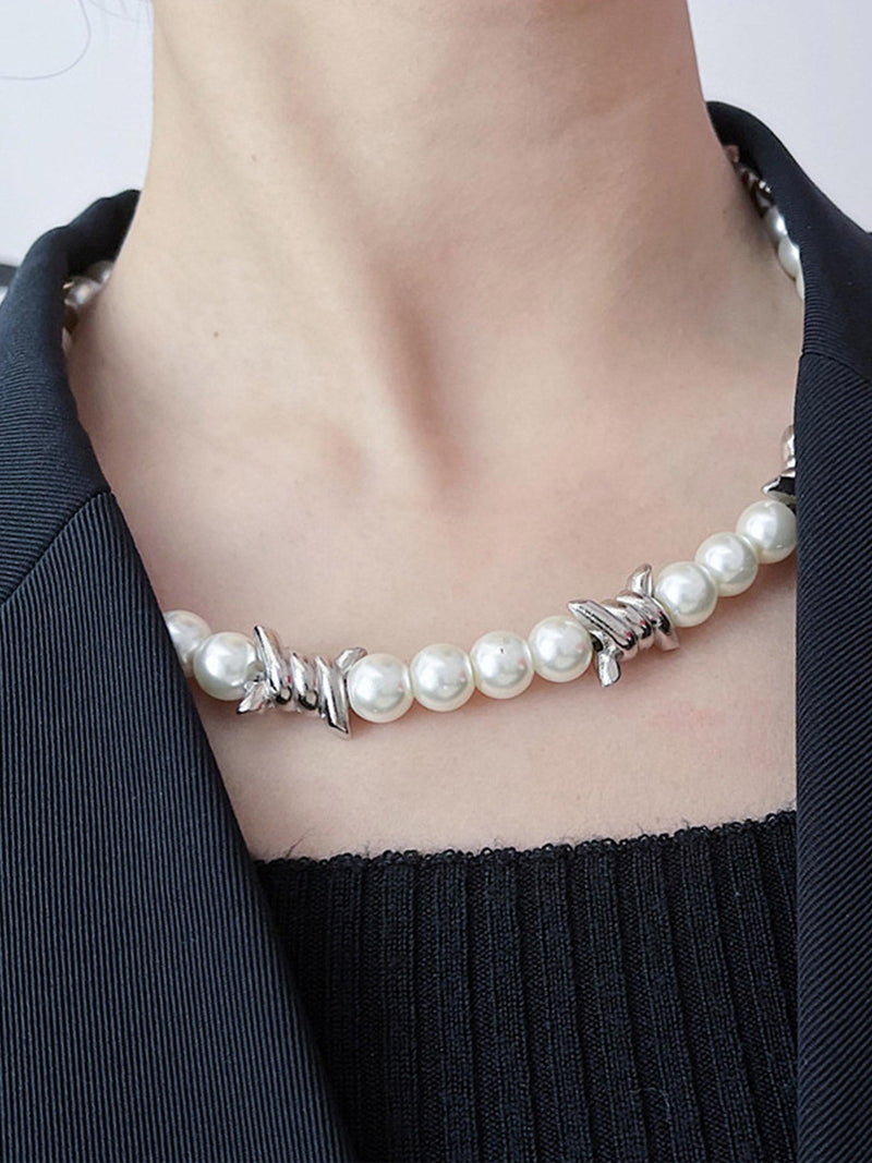 Punk Pearl Necklace