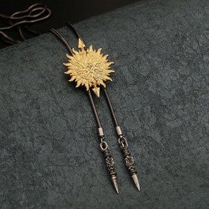 Men's Adjustable Metal Chain Bolo Tie Necklace