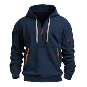 Lässiger Sport-Hoodie mit mehreren Reißverschlüssen für Herren