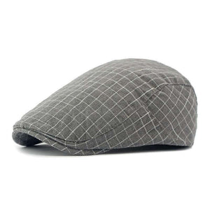 Men's Vintage Plaid Cotton Peaked Cap