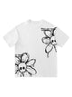 American Retro Creative Skull Flower T-shirt