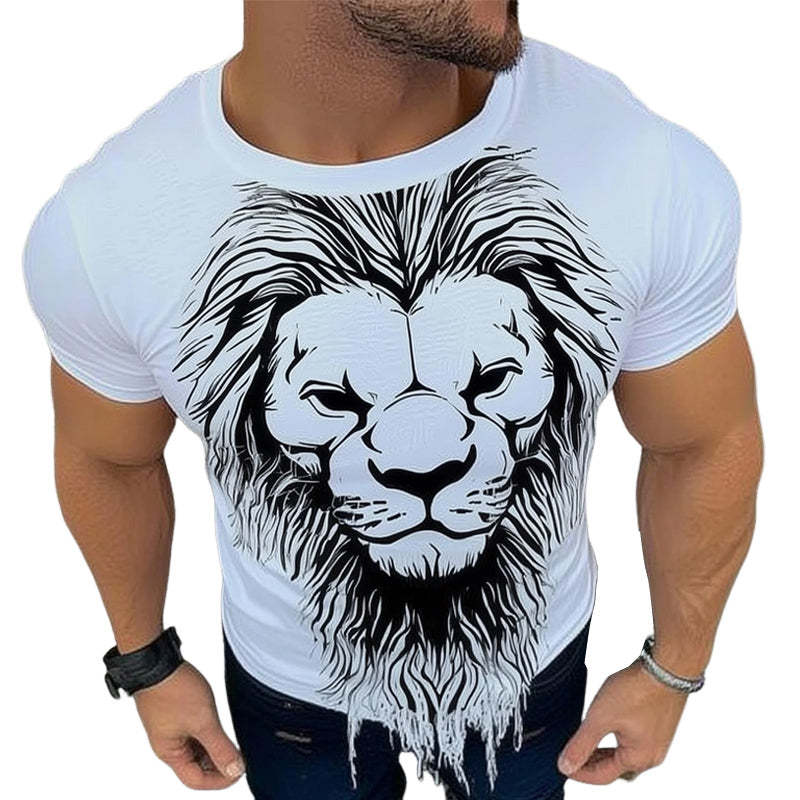 Men's Summer Fashion Tiger Print Short Sleeve T-Shirt
