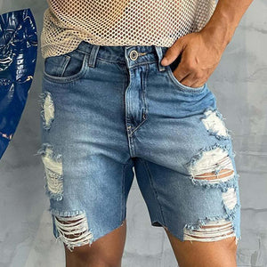 Lässige Retro-Jeansshorts im Used-Look für Herren