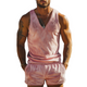 Herren Frühlingsmode Casual Slim Fit Besticktes Wildleder Tank Top Shorts Set