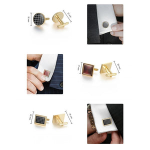 Klassische Manschettenknöpfe für Herrenhemden im Business-Stil, Kupfer