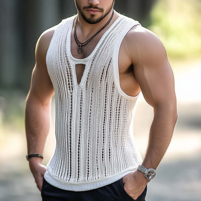 Men's Comfortable Summer Basics Classic Knit Tank Top