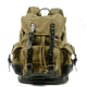 Men's Vintage Outdoor Canvas Stitching Leather Multi-Pocket Backpack