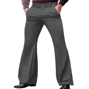 Men's Casual Solid Color Slant Pocket Slim Flared Pants