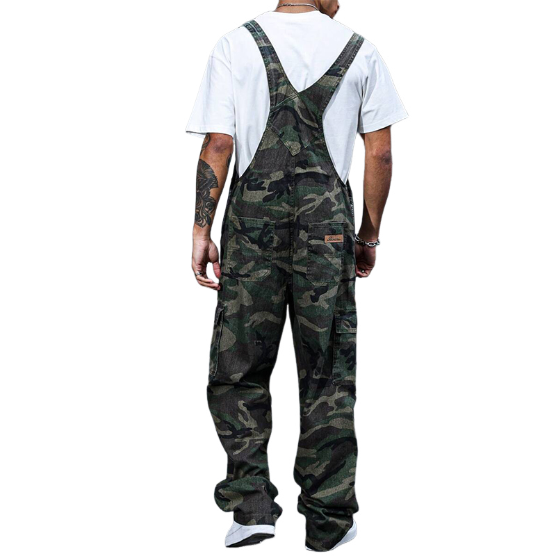 Men's Outdoor Camouflage Print Multi-Pocket Jumpsuit