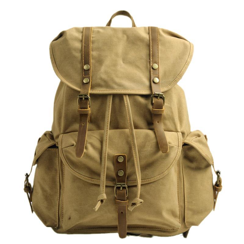 Men's Retro Outdoor Large Capacity Multi-Pocket Canvas Backpack