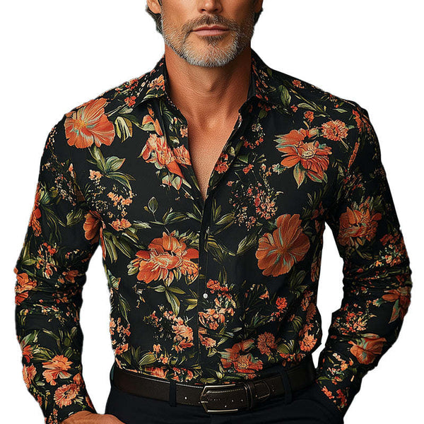 Langarmhemd für Herren im Vintage-Western-Print