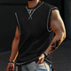 Lässiges, lockeres Tanktop mit Waffelmuster und Rundhalsausschnitt für Herren