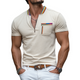 Men's Spring And Summer Fashion Casual V-neck Zipper Suede Short-sleeved T-shirt