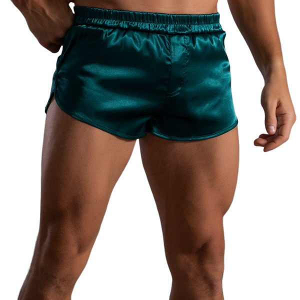 Bequeme Lounge-Shorts aus Satin für Herren mit elastischem Bund