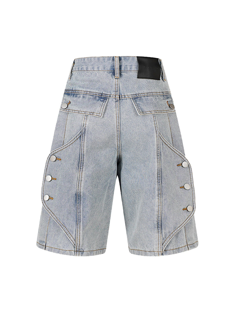 High Street Washed Distressed Denim Shorts