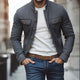 Men's Spring/Autumn Dark Gray Twill Button Jacket MTA2020C2U