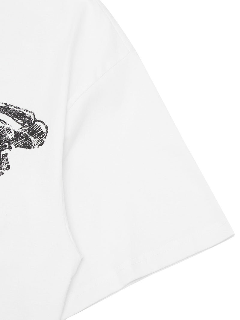 Pencil Detail Skull Street Rap T-shirt