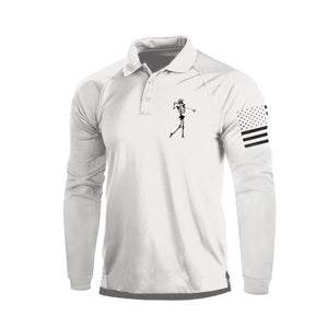 Langärmliges Poloshirt mit Totenkopf-Print und Raglanärmeln