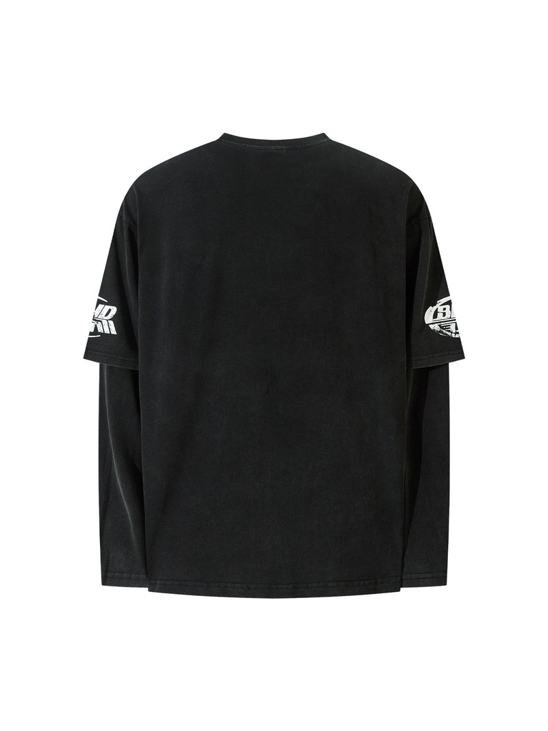 High Street Hip-hop Patchwork Long-sleeved T-shirt